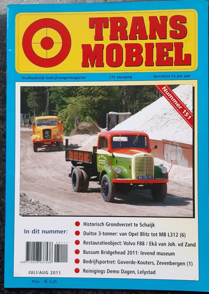 TRANSMOBIEL NR. 151 JULI/AUG  2011., Onbekend, Ophalen of Verzenden, Zo goed als nieuw, Overige merken