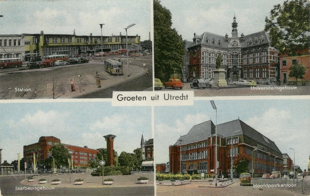 Utrecht 4 luik Groeten uit 1959, Verzenden, 1940 tot 1960, Gelopen, Utrecht