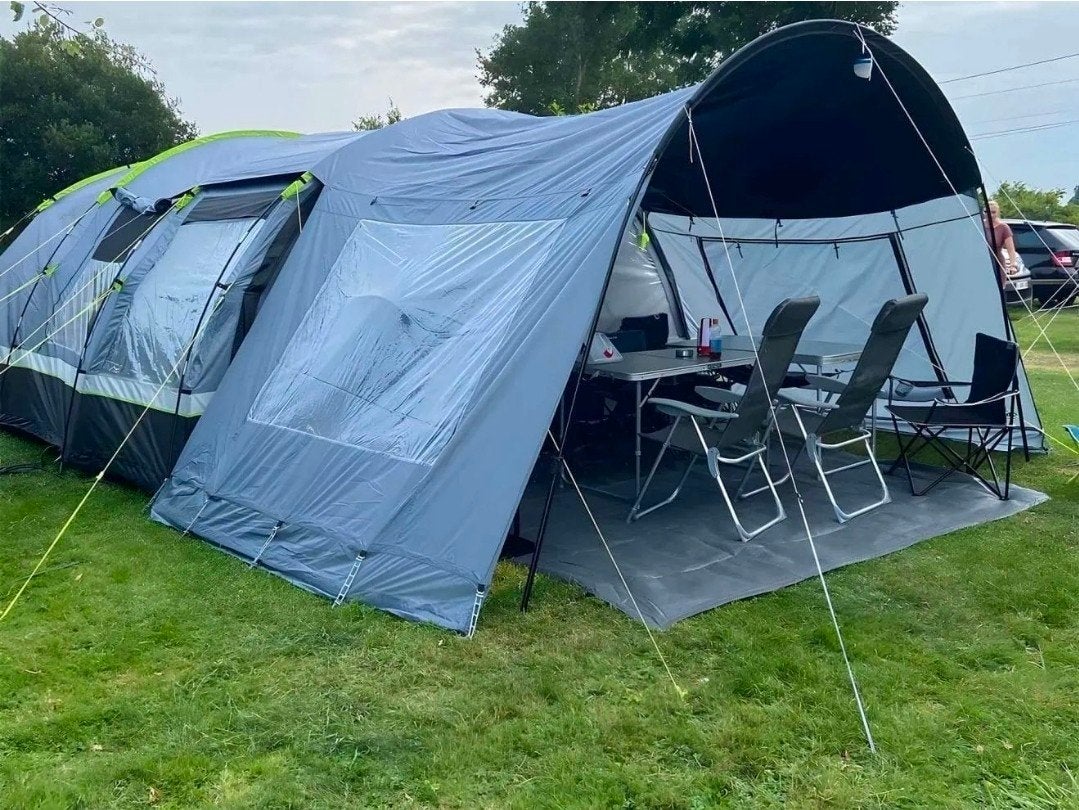 Obelink Lugano 6 XL Excellent CoolDark tunneltent met luifel, Caravans en Kamperen, Ophalen, Zo goed als nieuw, Tot en met 6