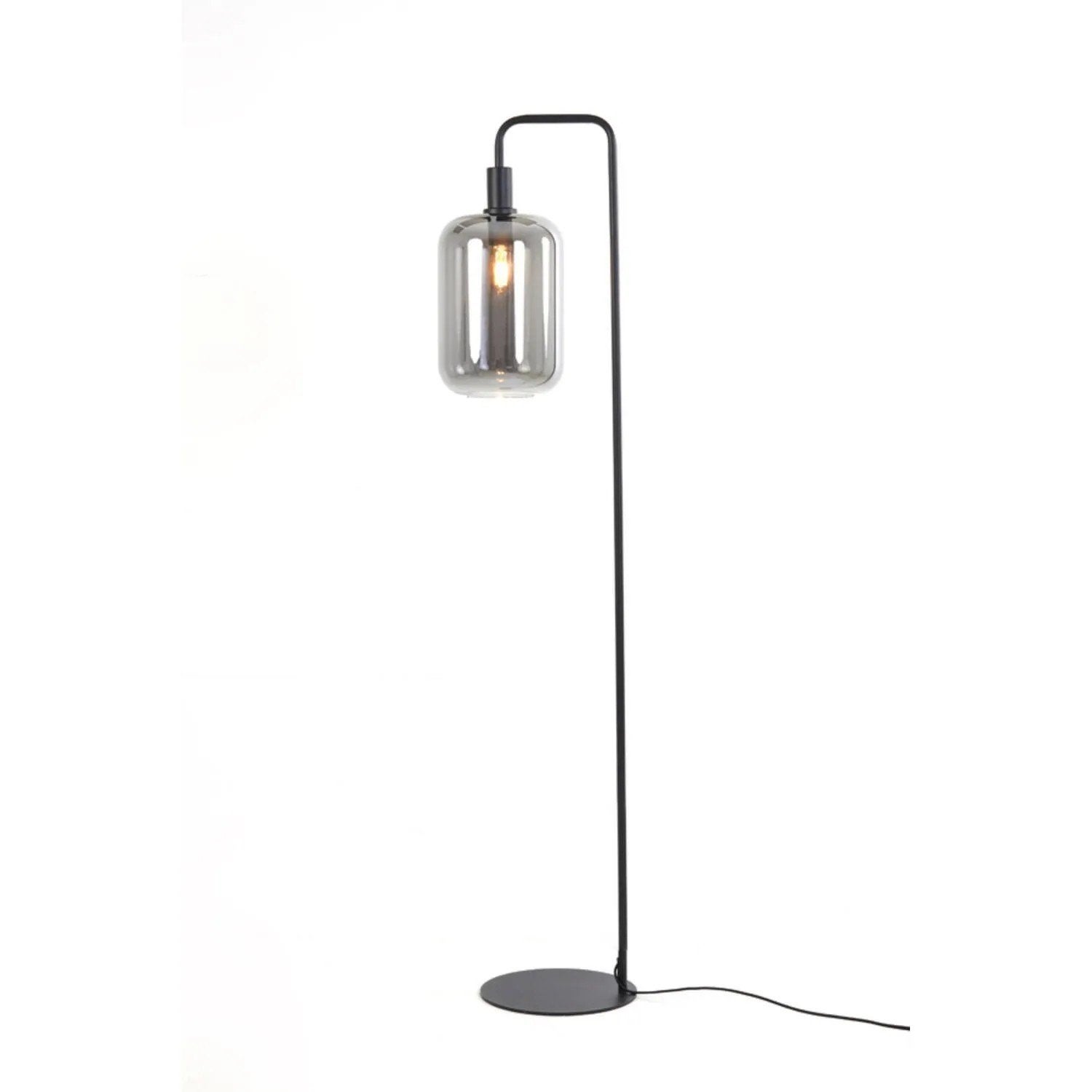 Lekar vloerlamp met rookglas - Nieuwprijs 170 euro, Ophalen, Gebruikt, Modern, Industrieel, Glas