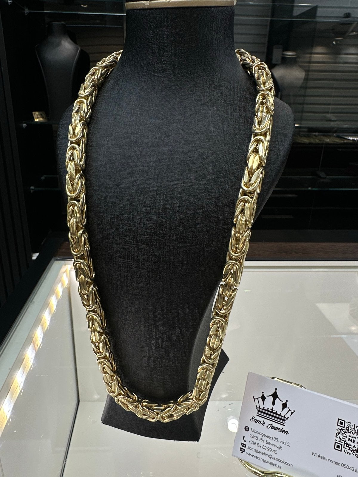 14k Gouden BOMBASTIC Koningsketting NIEUW, Sieraden, Tassen en Uiterlijk, Kettingen, Ophalen of Verzenden, Nieuw, Goud