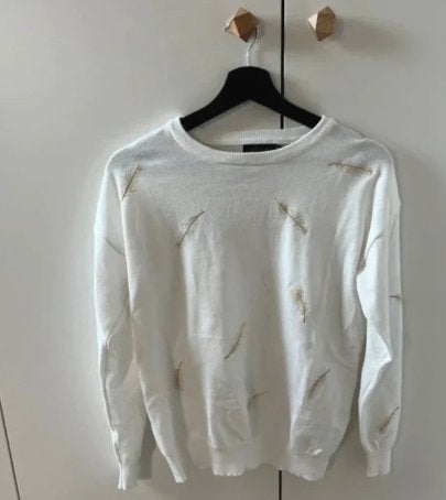 Loekay S witte trui met veren borduursel, Kleding | Dames, Wit, Ophalen of Verzenden, Zo goed als nieuw, Maat 36 (S)