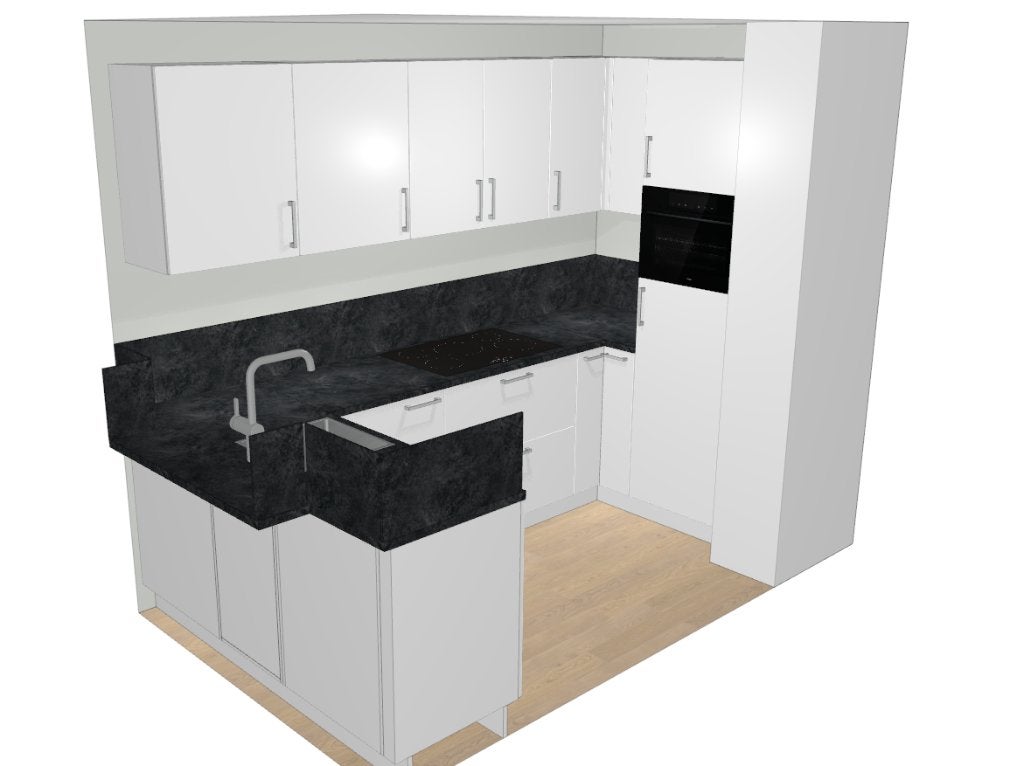 Keuken u-opstelling showroom model 5176, Huis en Inrichting, Keuken | Complete keukens, Ophalen, U-keuken, Wit, Nieuw