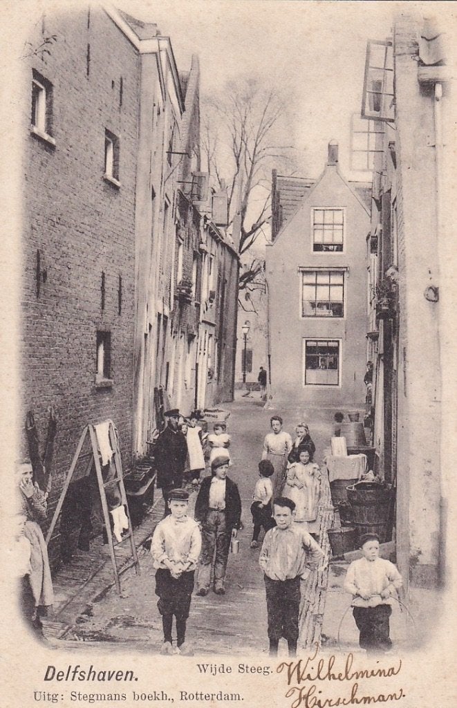742L Rotterdam Delfshaven Wijdesteeg vanaf Schans, Ophalen of Verzenden, Voor 1920, Gelopen, Zuid-Holland