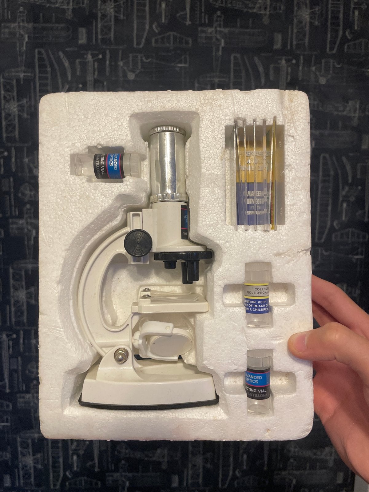 Educatieve Speelgoed Microscoop Set voor Kinderen, Ophalen, Zo goed als nieuw, Minder dan 400x, Biologische microscoop
