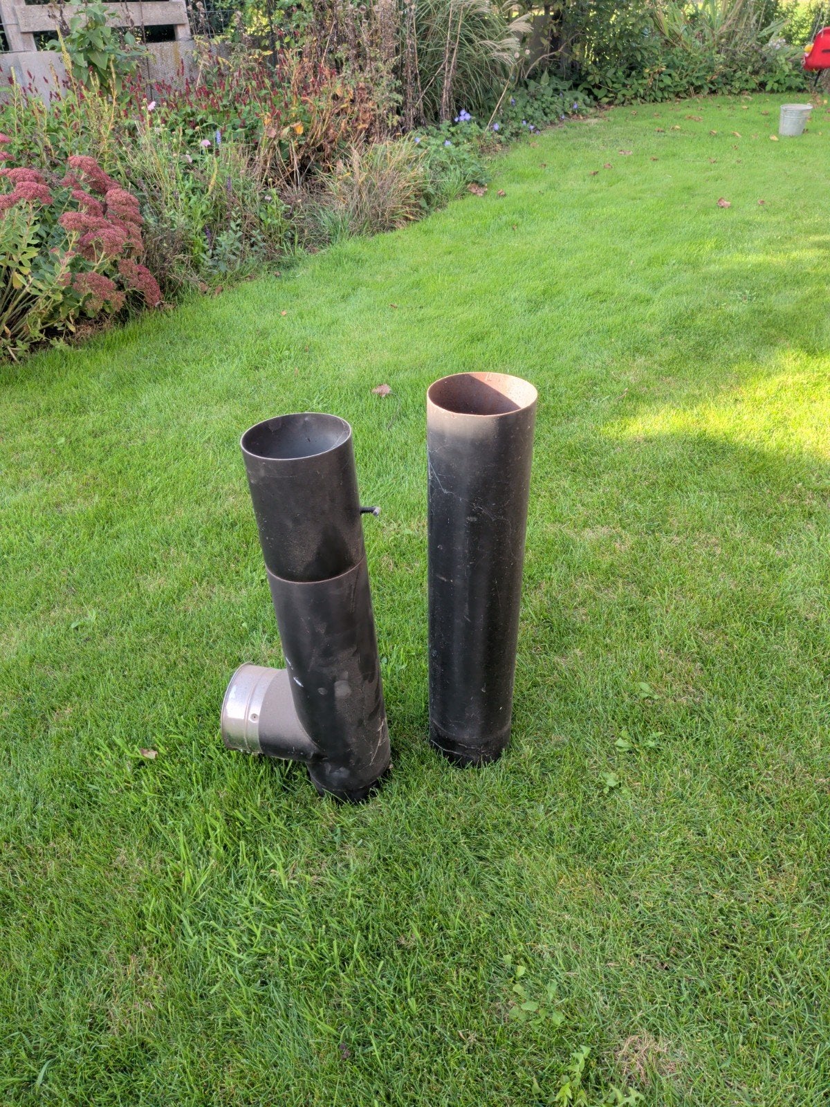 Zwarte dikwandige kachelpijp 150mm  met trekbeluchter, Ophalen, Gebruikt, Overige typen, 80 cm of meer