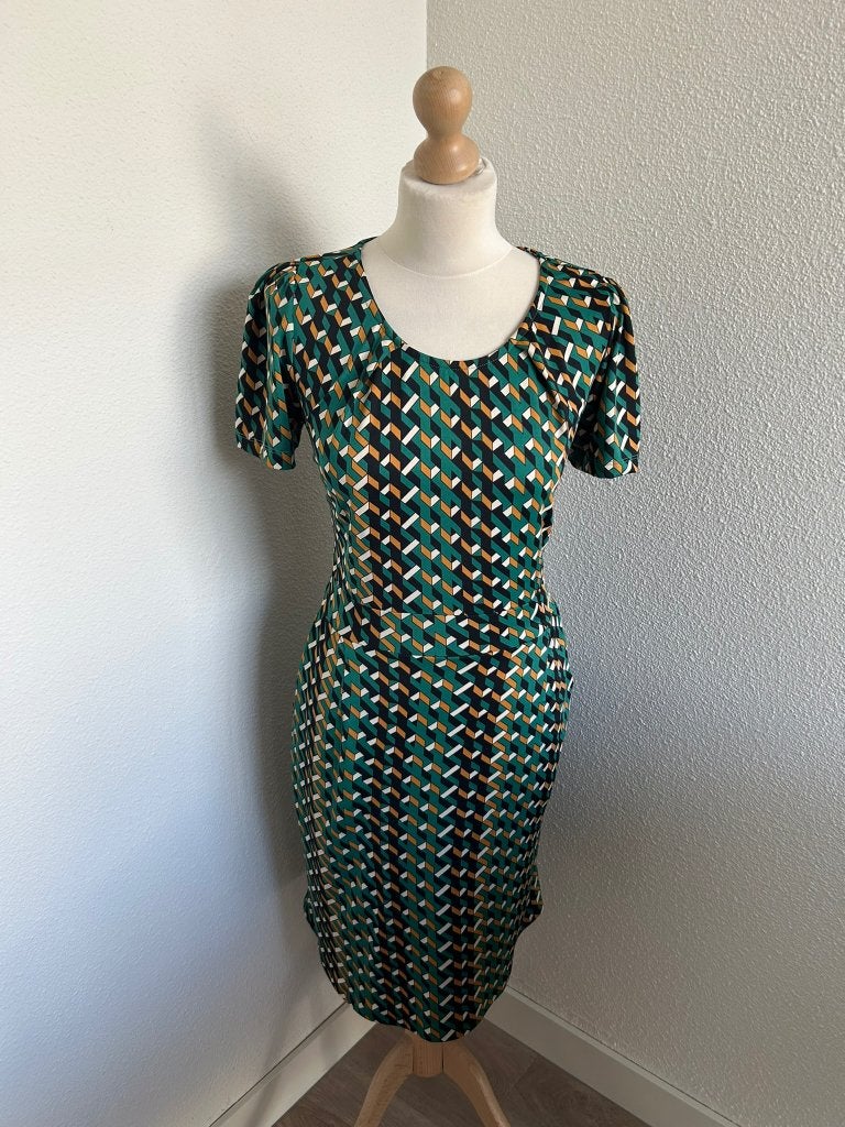King Louie maat XL groene retro geblokte mona jurk 2268, Kleding | Dames, Jurken, Maat 46/48 (XL) of groter, Ophalen of Verzenden