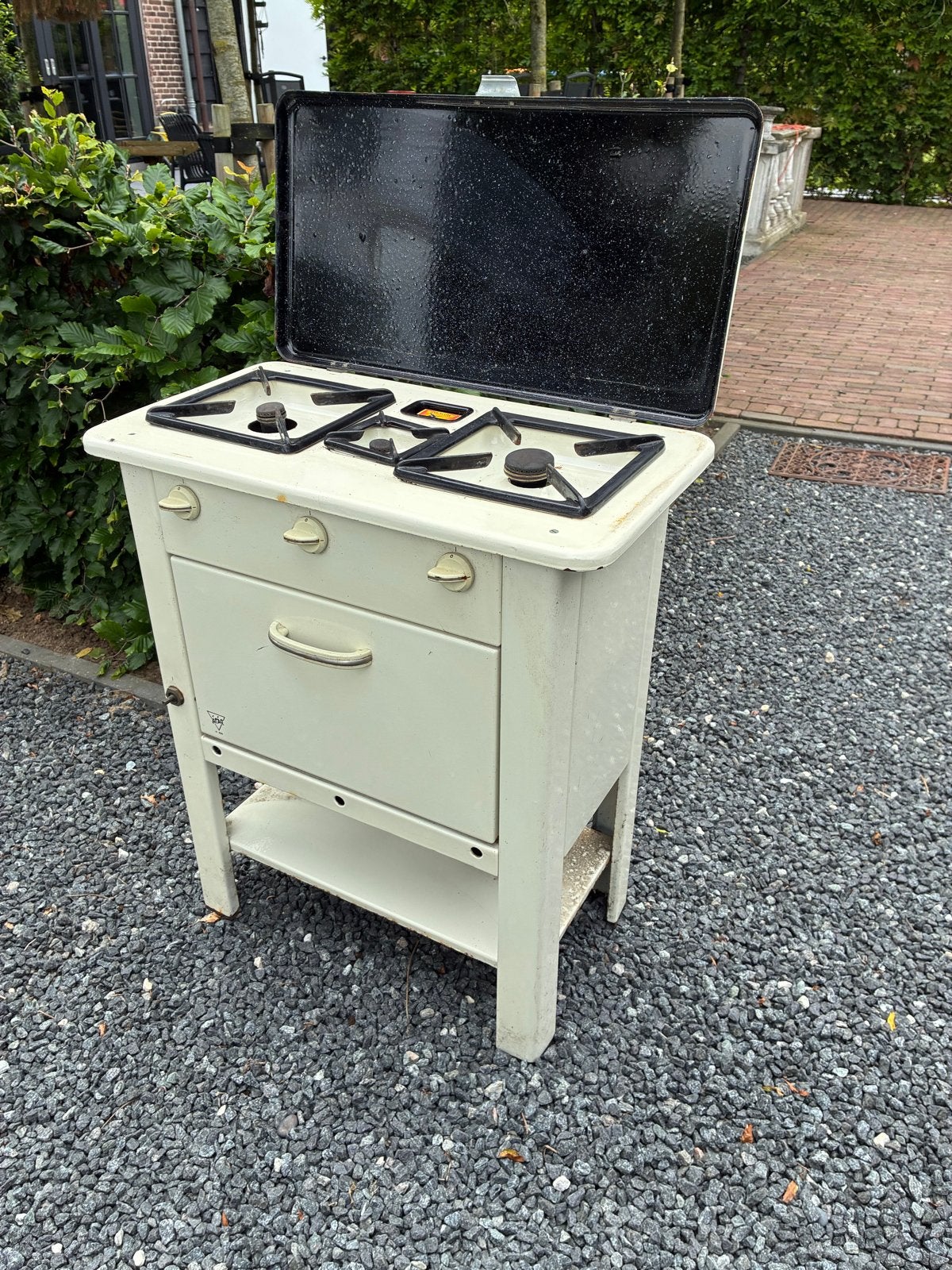 UNIEK Vintage buitenkeuken ATAG H 250 Gasfornuis Oven, Witgoed en Apparatuur, Fornuizen, Ophalen, Gebruikt, 3 kookzones of minder