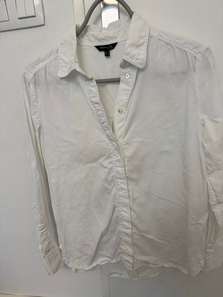 Massimo Dutti Witte Blouse Maat 38 (M), Ophalen of Verzenden, Zo goed als nieuw