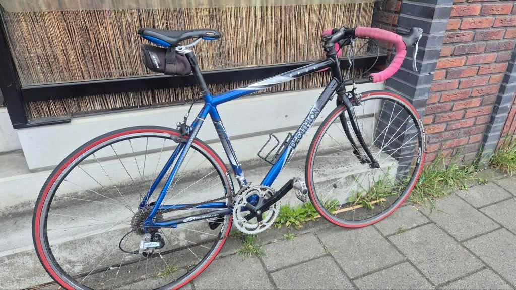 Decathlon racefiets, maat 51, blauw/zwart, Fietsen en Brommers, Fietsen | Racefietsen, Gebruikt, Aluminium, 49 tot 53 cm, Ophalen