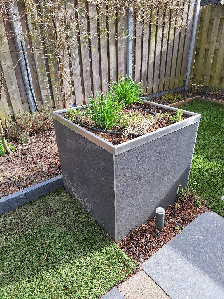 Stenen bloembak, Tuin en Terras, Ophalen, Steen, Gebruikt, Vierkant