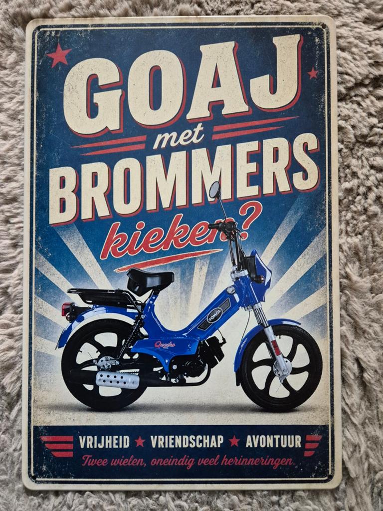 Brommers kieken Tomos reclamebord, Ophalen of Verzenden, Nieuw, Reclamebord