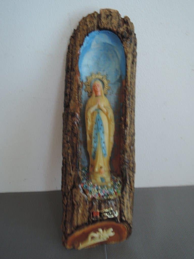 Kitsch Lourdes souvenier met beeldje van Maria, Ophalen of Verzenden, Zo goed als nieuw, Overige typen, Christendom | Katholiek