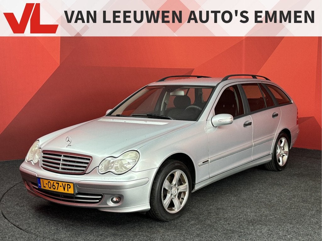 Mercedes-Benz C-Klasse Combi 180 K. Classic | Airco | Cruise, Auto's, Gebruikt, Zwart, 1435 kg, 1796 cc