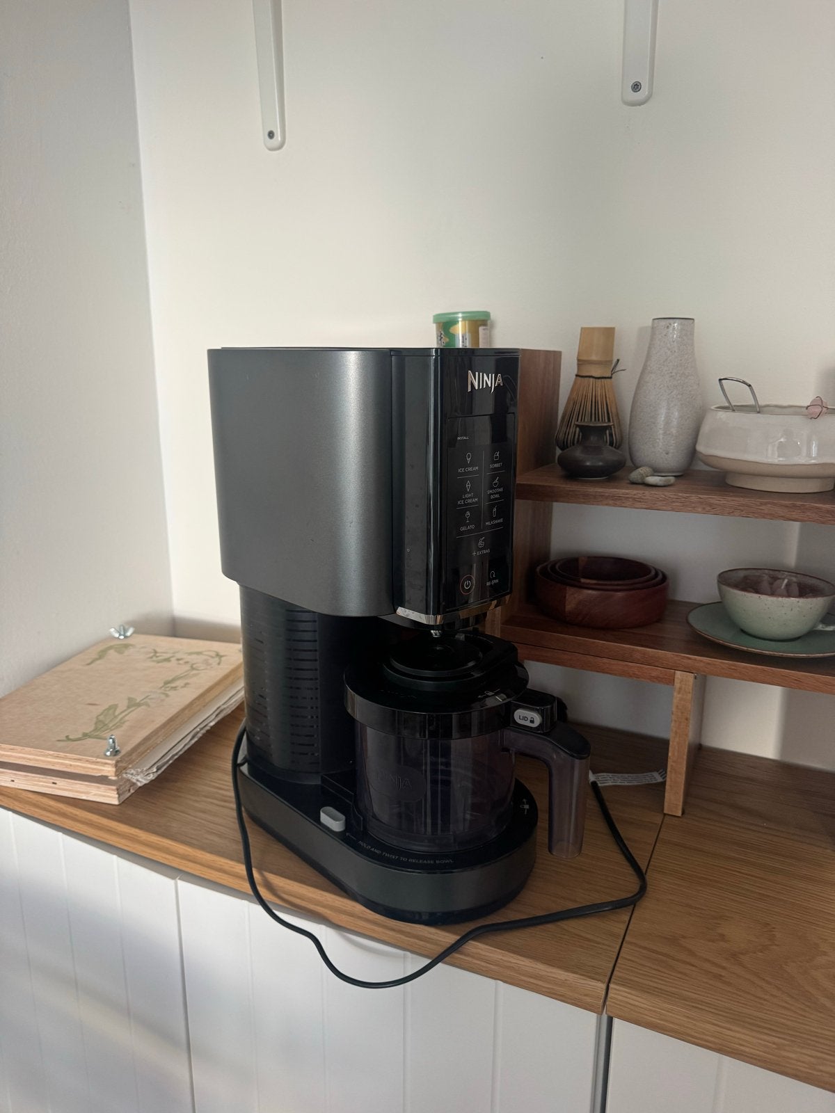 Ninja Creami IJsmachine met 3 Ijsbakjes, Witgoed en Apparatuur, Ophalen, Zo goed als nieuw, Zelfvriezend