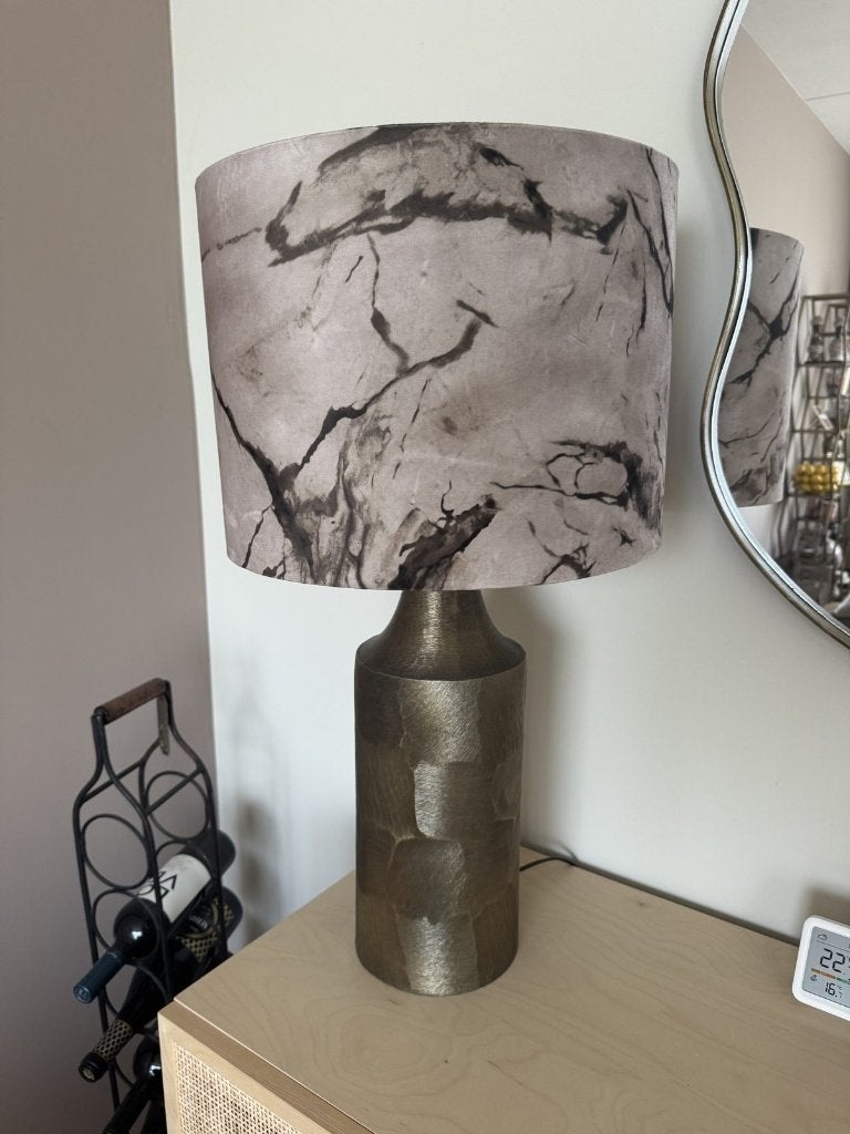 Light & Living tafellamp met marmerlook kap, Bruin, Ophalen, Zo goed als nieuw, Light & Living