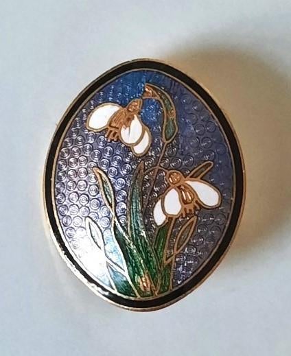 Vintage Fish broche, cloisonné emaille – Sneeuwklokjes, Sieraden, Tassen en Uiterlijk, Ophalen, Zo goed als nieuw, Overige kleuren