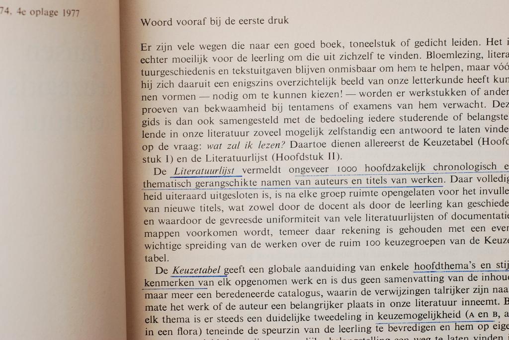 Keuzegids voor de Nederlandse literatuur (1972), Verzenden, Gelezen, Nederland