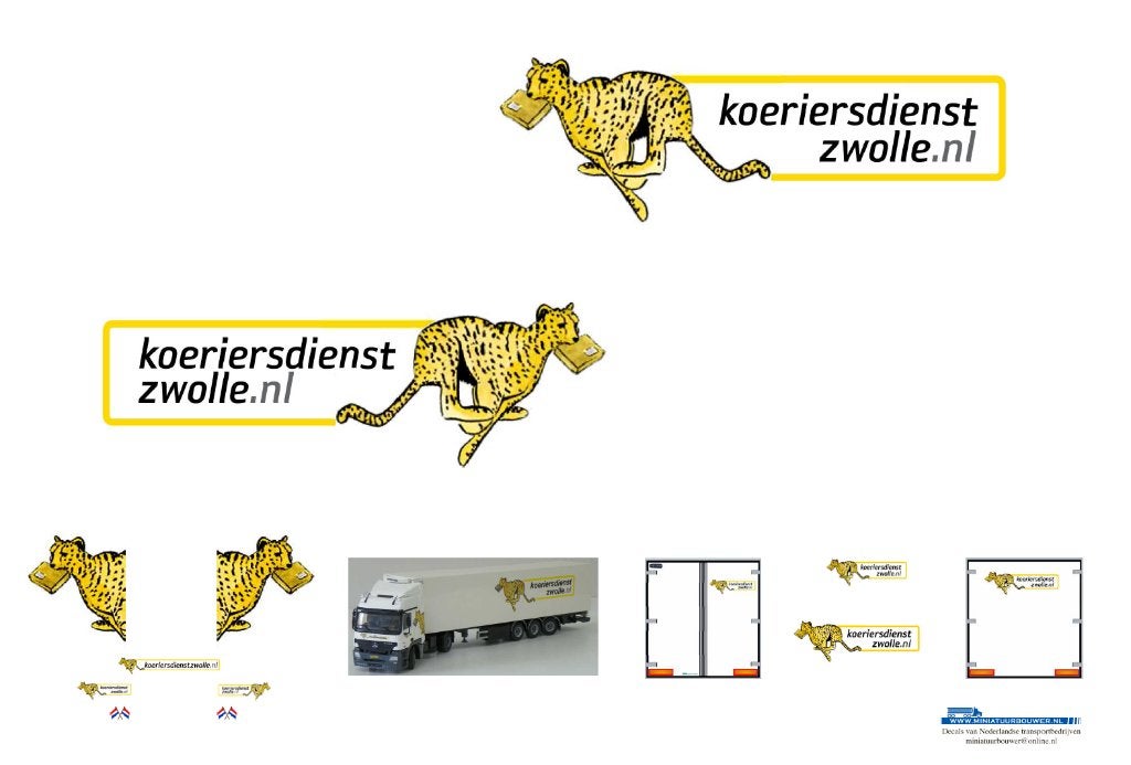 Vrachtauto decal 1:50 Koeriersdienst Zwolle, Hobby en Vrije tijd, Modelauto's | 1:50, Verzenden, Nieuw, Bus of Vrachtwagen, Overige merken