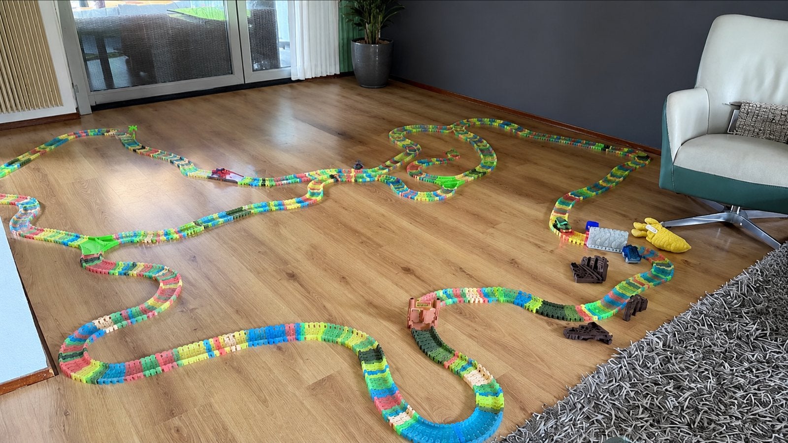 Grote Magic Tracks Racebaan Set met Auto's en Accessoires, Zelf te bouwen, Elektrisch, Ophalen, Overige merken