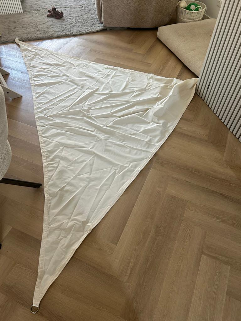 Schaduwdoek Driehoek Zand 3x2.5x2.5m, Ophalen of Verzenden, Nieuw