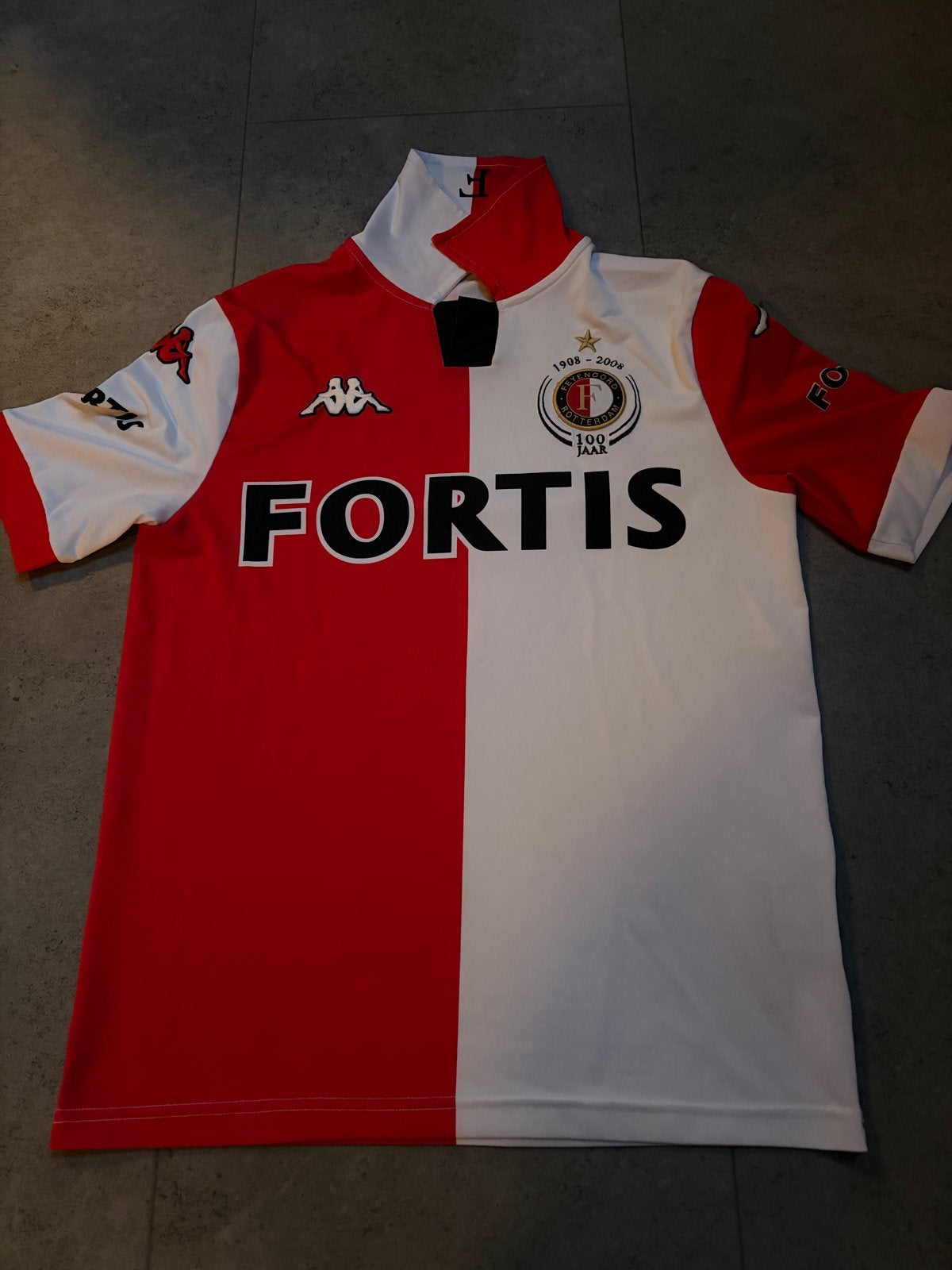 Feyenoord 100 jaar jubileumshirt (2008) - Maat S, Ophalen, Zo goed als nieuw, Voetbal, Rood