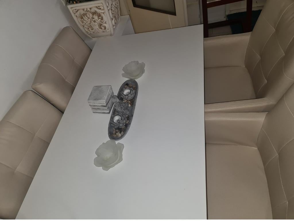 Eettafel wit 128 cm x 76 cm, Huis en Inrichting, Tafels | Eettafels, Ophalen, 100 tot 150 cm, 50 tot 100 cm, Zo goed als nieuw
