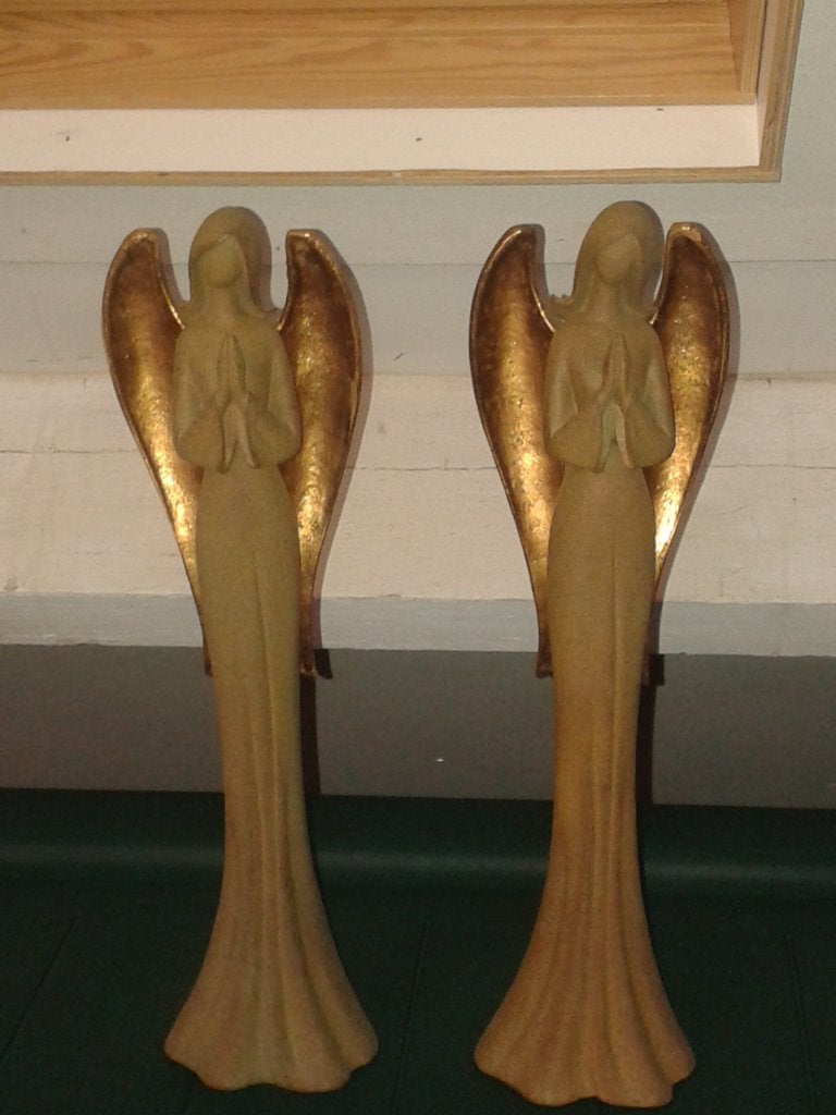 Figurine GOUDENGEL 42 cm hoog <> Prijs per Stuk, Kunststof, Ophalen of Verzenden, 20 - 50 cm, Beeld