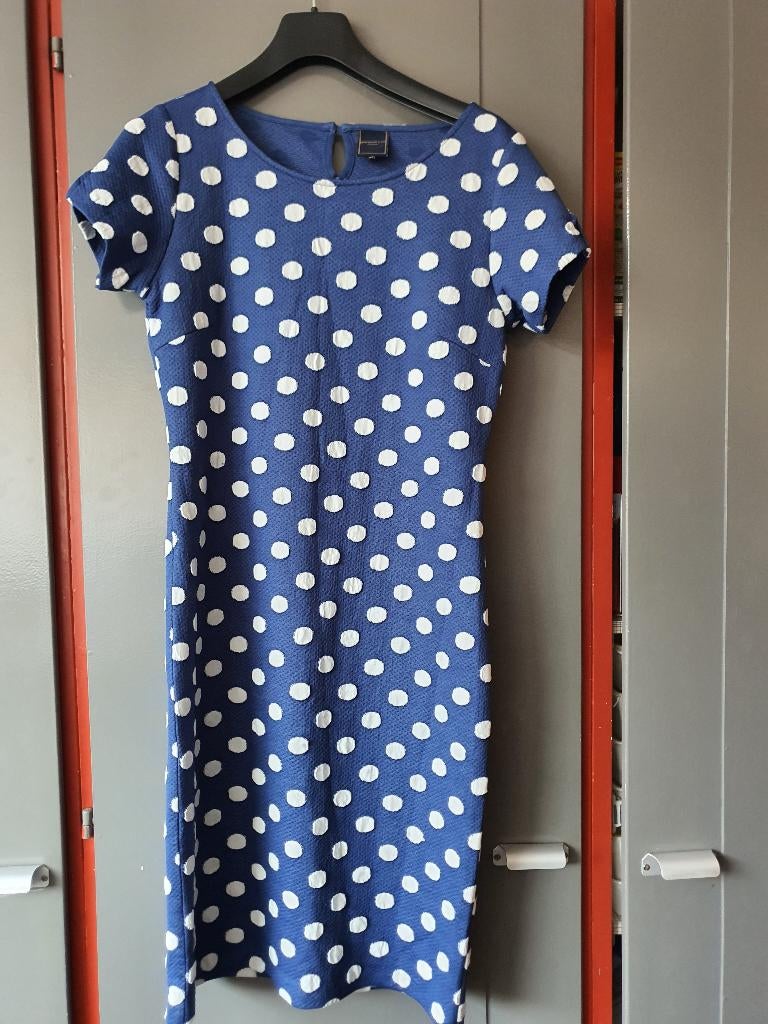 Josephine & Co blauwe stippen jurk M polkadot, Maat 38/40 (M), Blauw, Ophalen of Verzenden, Zo goed als nieuw