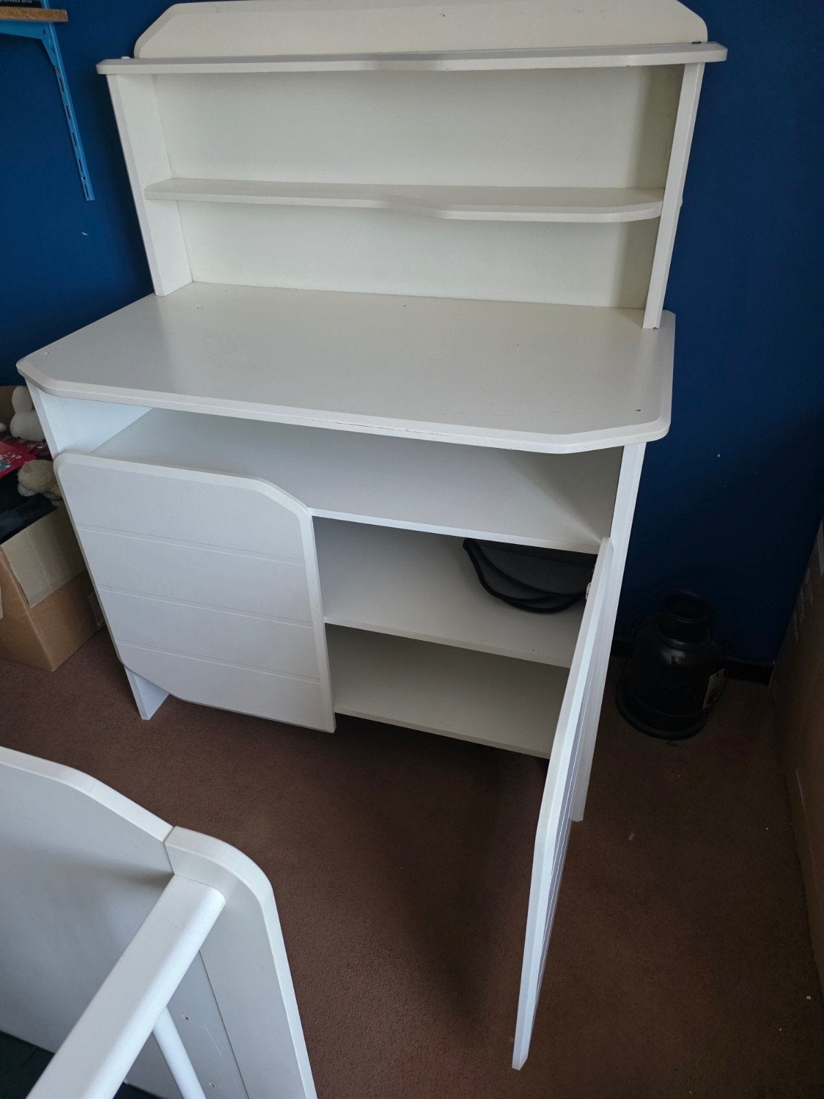 Wit Ledikant met Commode - Zo goed als nieuw, Ophalen, Gebruikt, Ledikant