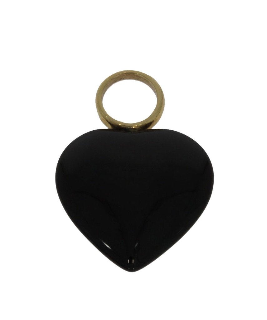 Onyx hart 14k gouden fraaie ketting hanger edelsteen dames, Voordeelsieraden, Ophalen of Verzenden, Zo goed als nieuw, Hart