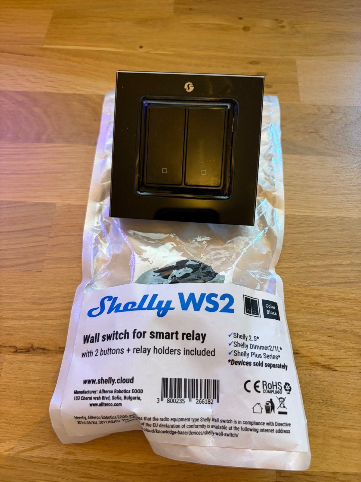 Shelly WS2 Wall Switch, Ophalen of Verzenden, Zo goed als nieuw, Schakelaar