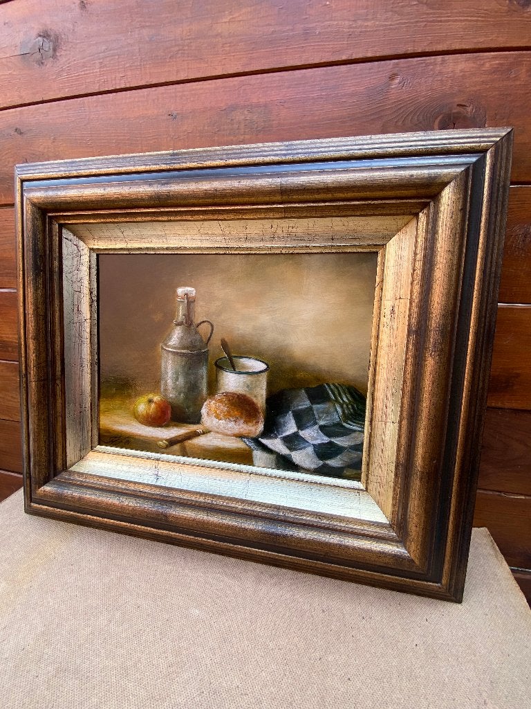Mooi olieverf schilderij Thomas Heesakkers, Antiek en Kunst, Ophalen of Verzenden, Klassiek, Olieverf, Stilleven