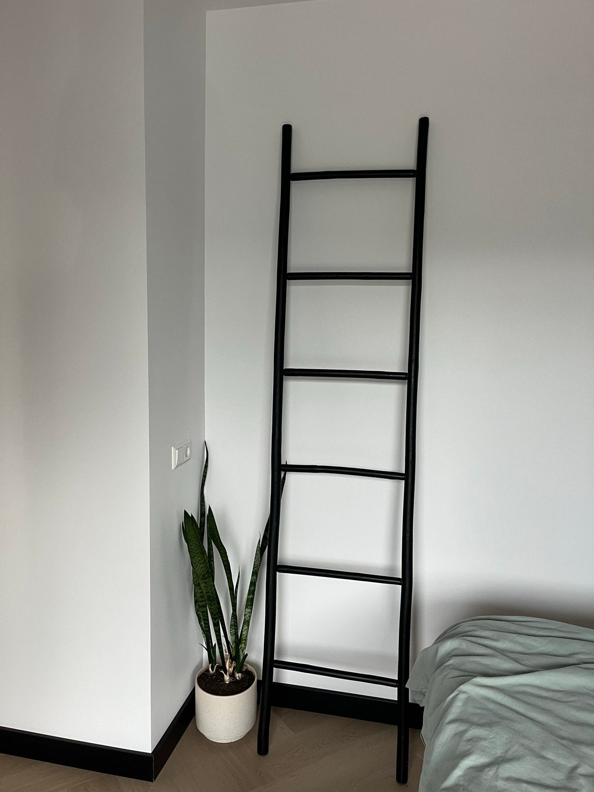 Zwarte decoratieve ladder van hout, Ophalen, Hout, Zwart, Zo goed als nieuw