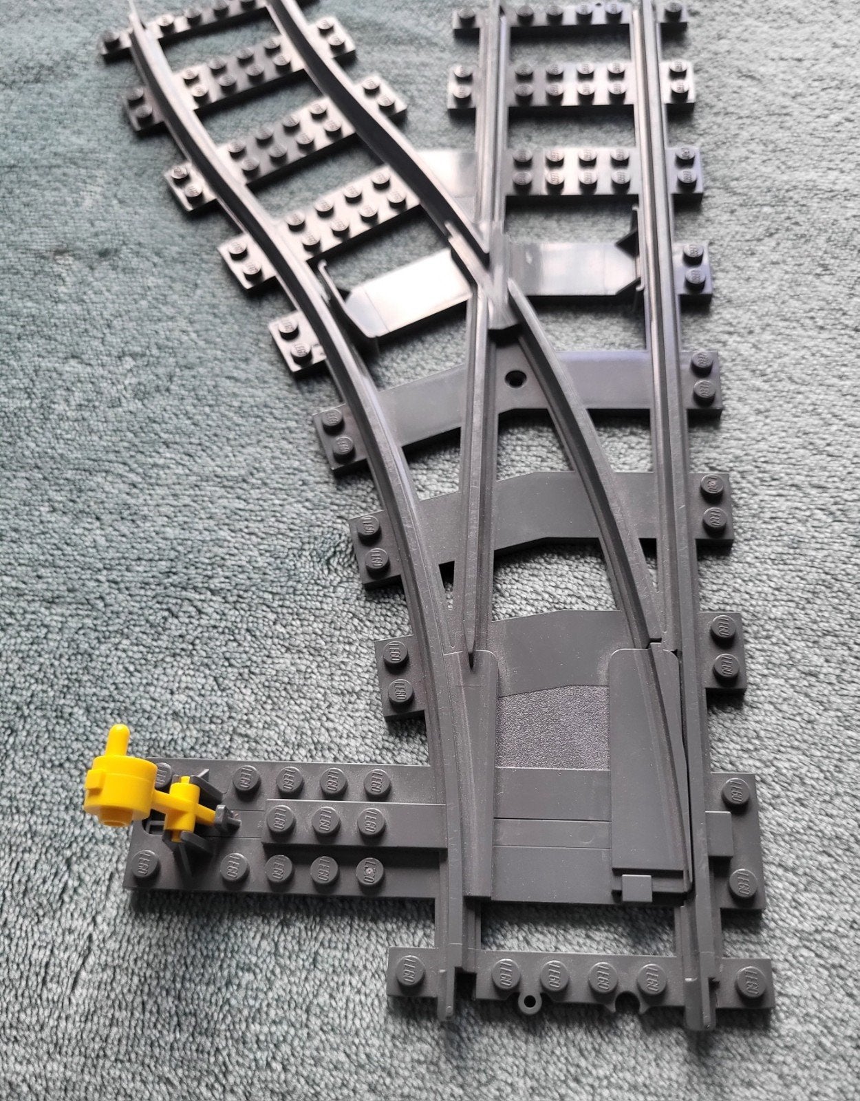 Lego City trein 9 Volt gladde kunstof rails wissel (links), Ophalen of Verzenden, Zo goed als nieuw, Complete set, Lego