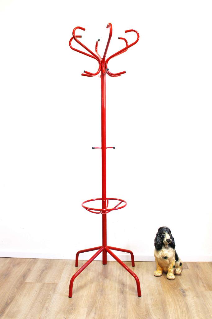 Rood metalen vintage kapstok. Staande retro coat rack, Huis en Inrichting, Woonaccessoires | Kapstokken, Ophalen, O, O, Metaal