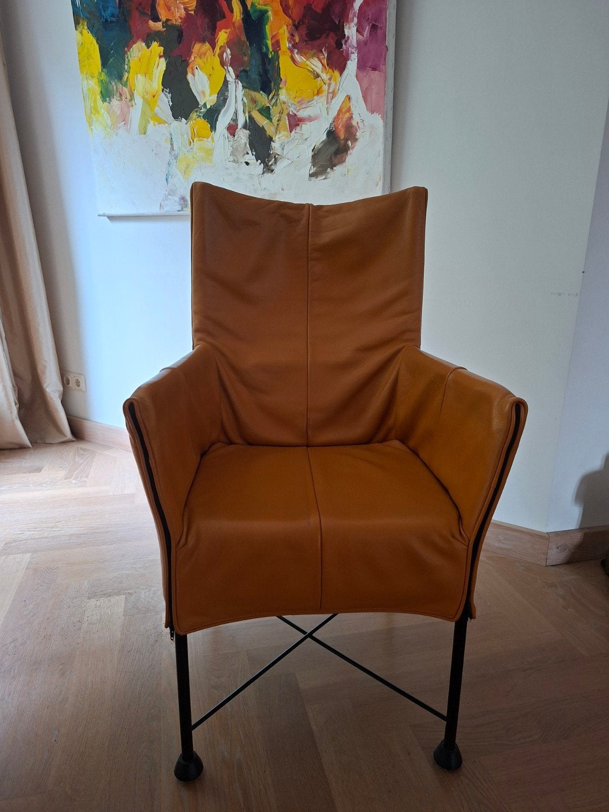 Montis Chaplin eetkamerstoelen , gebruikt, geel en rood, Huis en Inrichting, Stoelen, Ophalen, Gebruikt, Overige kleuren, Vijf, Zes of meer stoelen