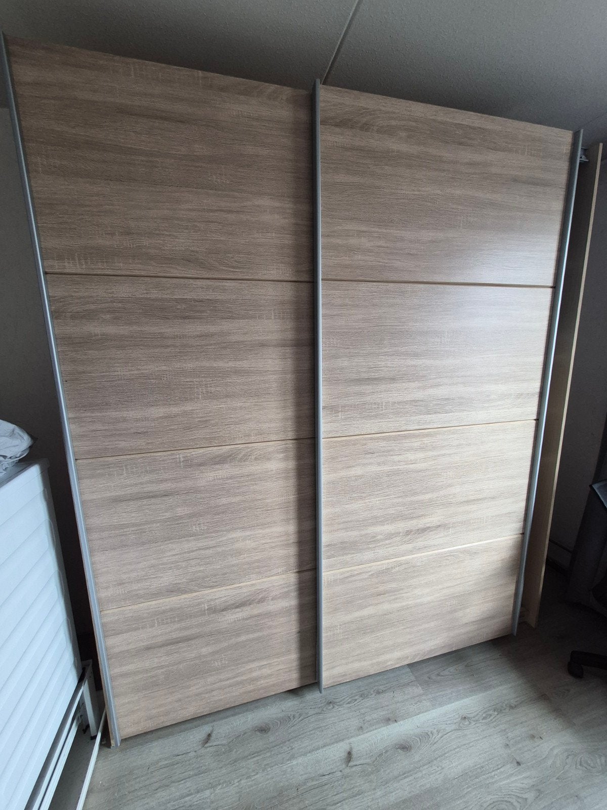 Kledingkast met schuifdeuren en planken, Ophalen, Gebruikt, 200 cm of meer, Met plank(en)