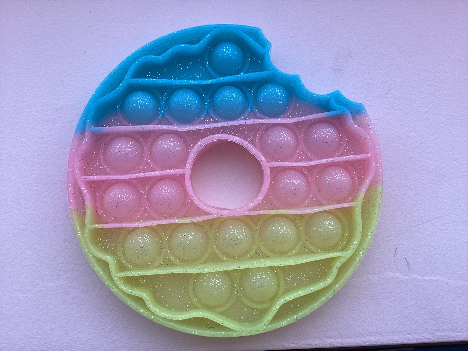 Pop It Fidget Speelgoed Donut Glitter Regenboog, Kinderen en Baby's, Speelgoed | Overig, Ophalen, Zo goed als nieuw, Jongen of Meisje