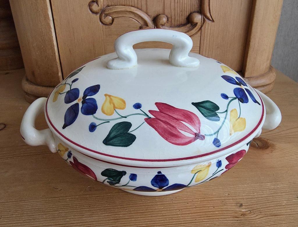Boerenbont kleine dekschaal met oren, Ophalen of Verzenden