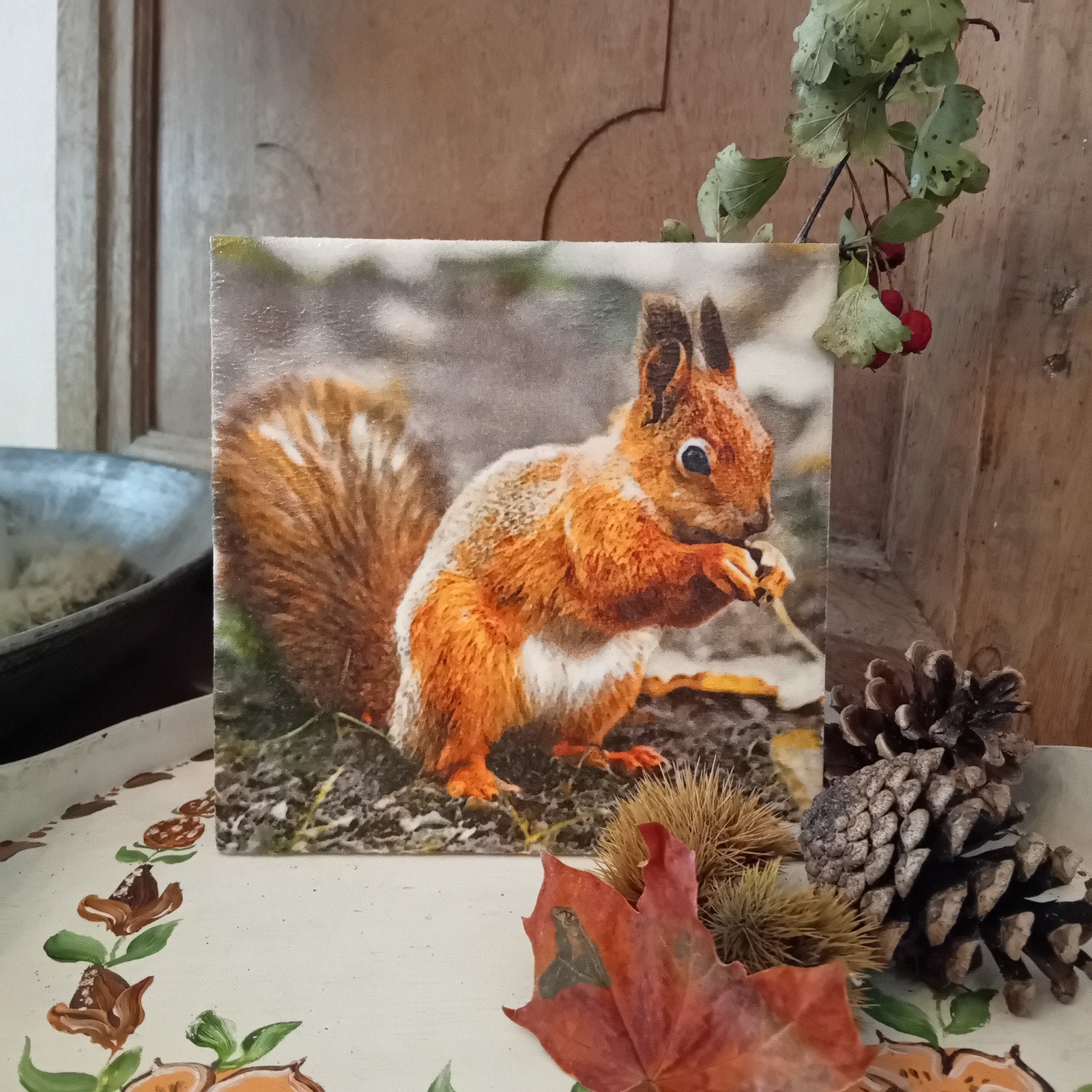 Decoratie tegel herfst, 15 cm, Nieuw, 15 cm, Ophalen of Verzenden