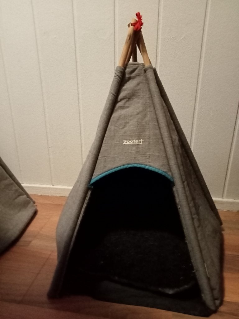 KATTENMAND TIPI MET DIK KUSSEN PLUCHE KANT STOF KEERBAAR, Dieren en Toebehoren, Kattenmanden, Ophalen, Gebruikt, Overige