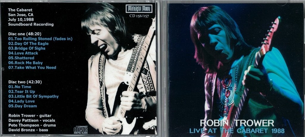 Robin Trower - Live at the Cabaret 1988  2-cd import, Progressive Rock, Import, Ophalen of Verzenden, Live-album
