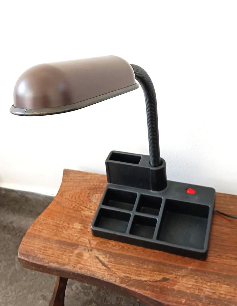bruine bureaulamp met pennenbakje organizer vintage design, Ophalen of Verzenden, Huis en Inrichting
