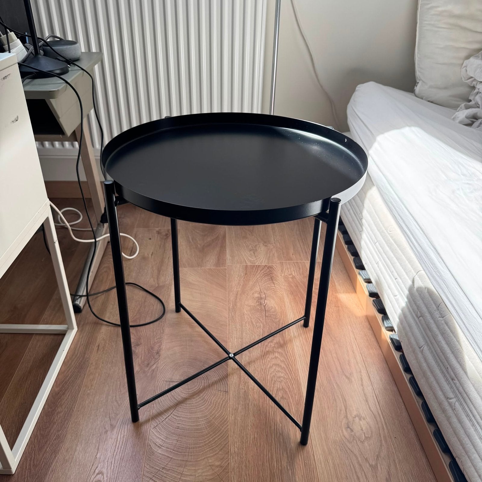 GLADOM bijzettafel, zwart, 45x53 cm, Minder dan 55 cm, Gebruikt, Metaal of Aluminium, Rond