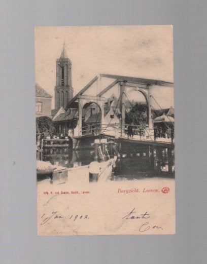 Loenen aan de Vecht Burgzicht Uitg H v Galen, Ophalen of Verzenden, Voor 1920, Gelopen, Utrecht