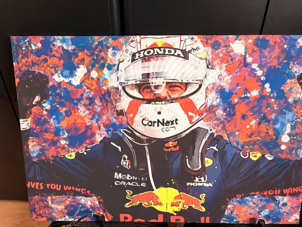 Canvas Max Verstappen, Ophalen, 50 tot 75 cm, Zo goed als nieuw, Schilderij