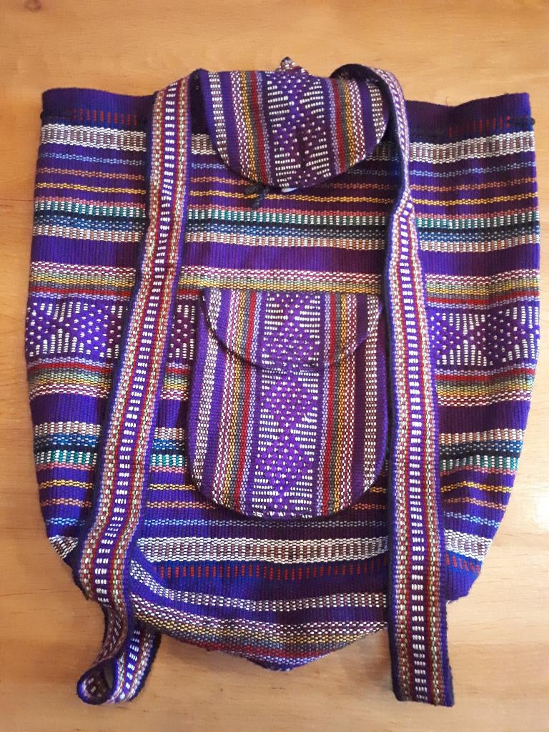 Mooie paarse stoffen rugtas, Overige merken, 25 tot 40 cm, Nieuw, Ophalen of Verzenden