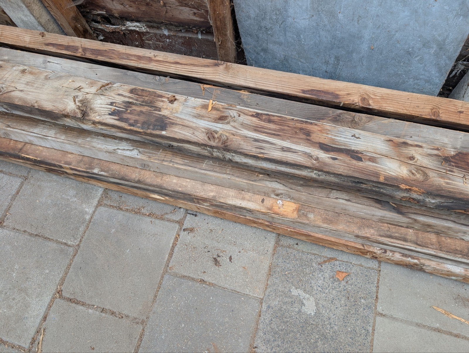 Bouw en tuin hout, Ophalen, Gebruikt, 250 cm of meer, Balken