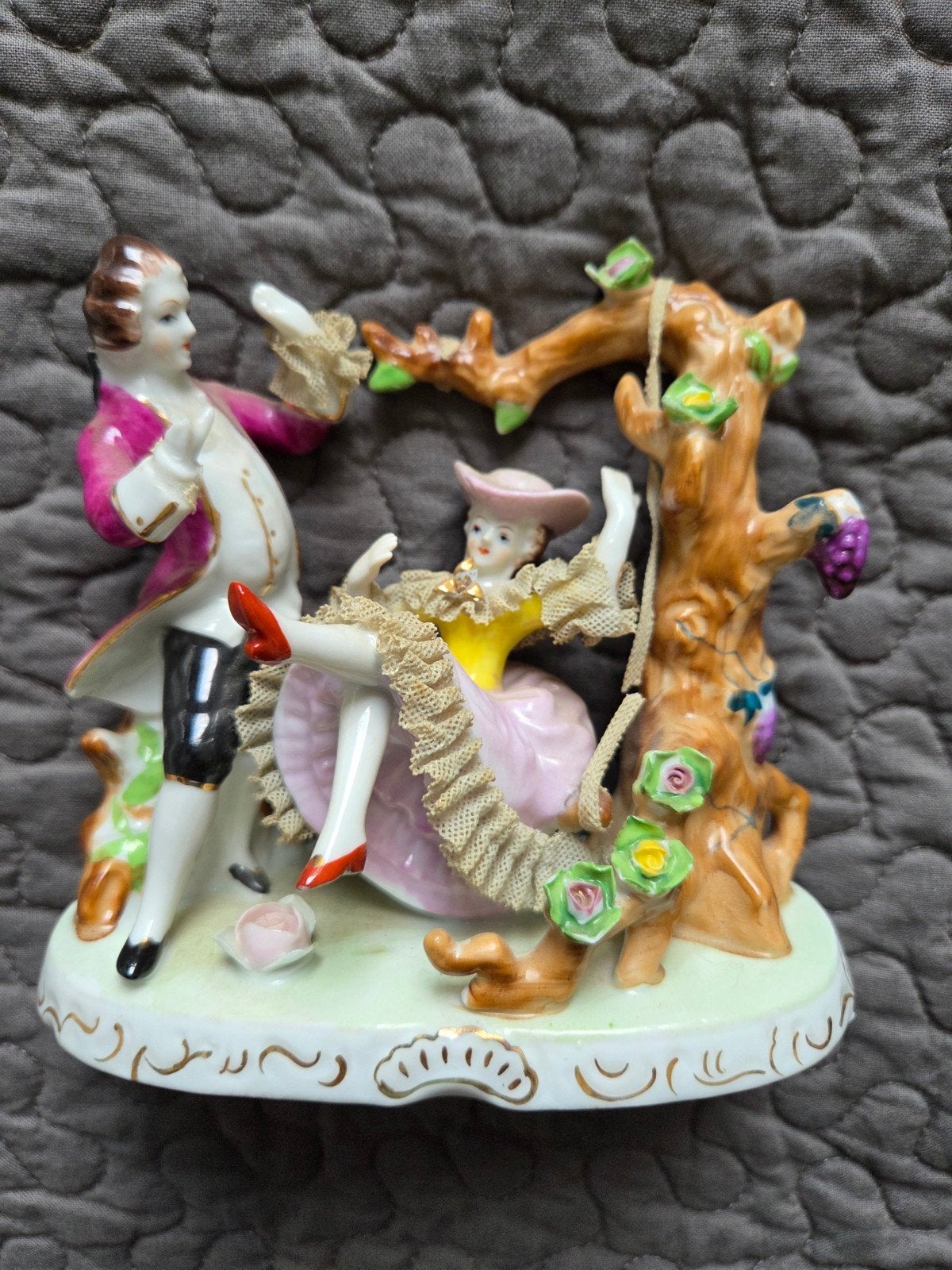 Vintage Porseleinen Beeldje: Dansend Paar in Rococo Stijl, Antiek en Kunst, Ophalen